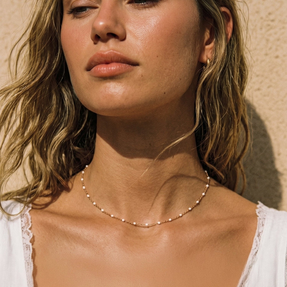 Witte Kralen Choker