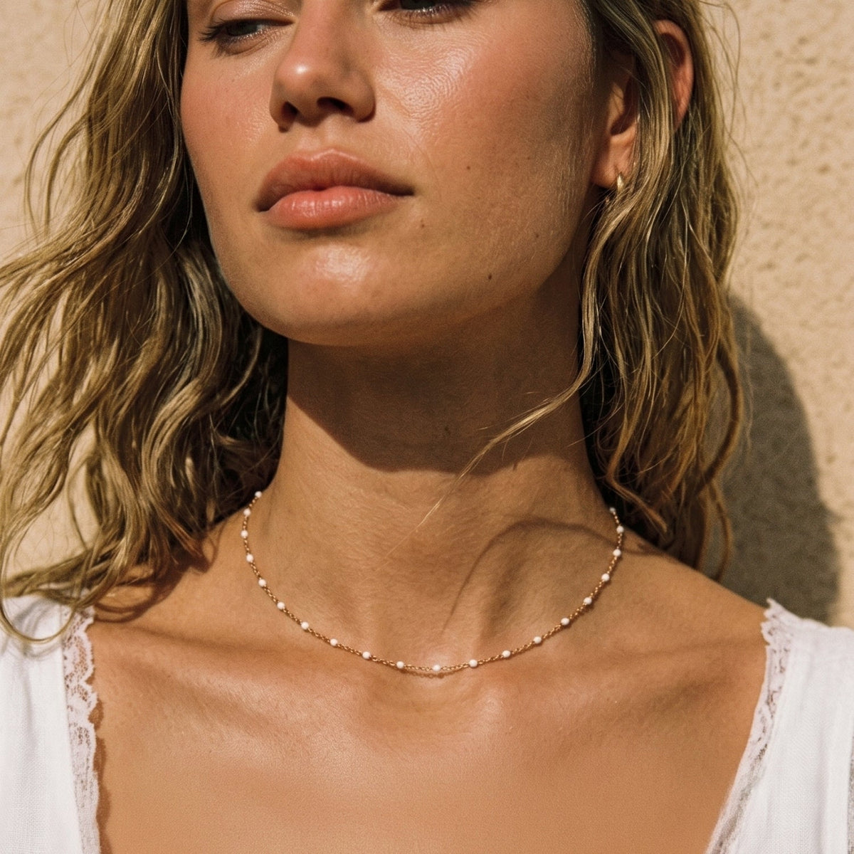 Witte Kralen Choker