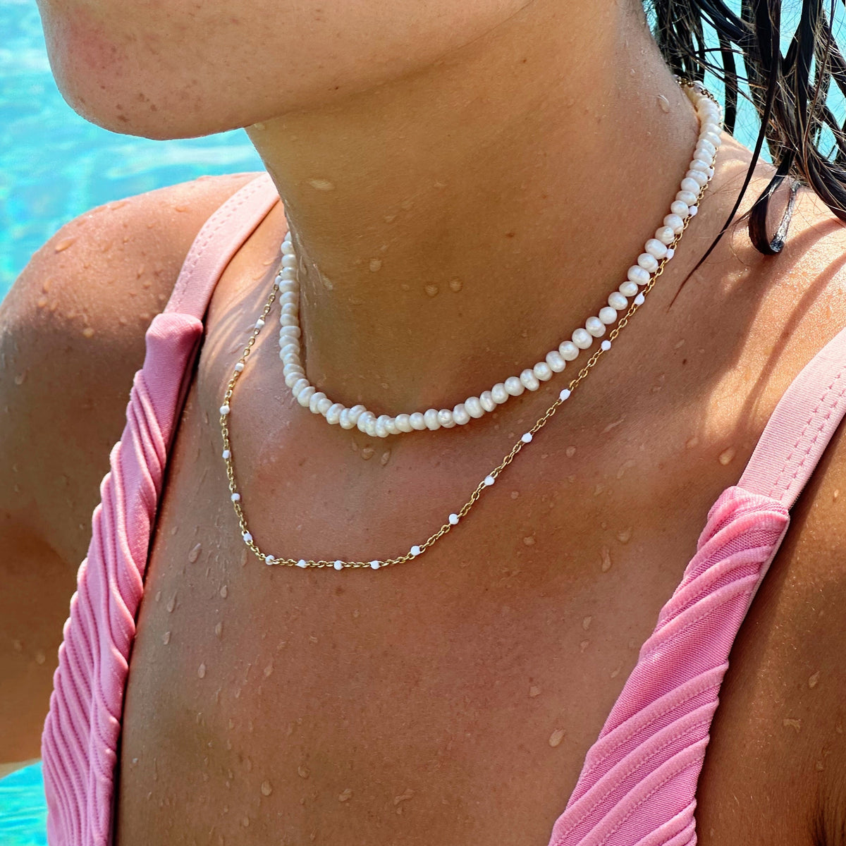 Witte Kralen Choker