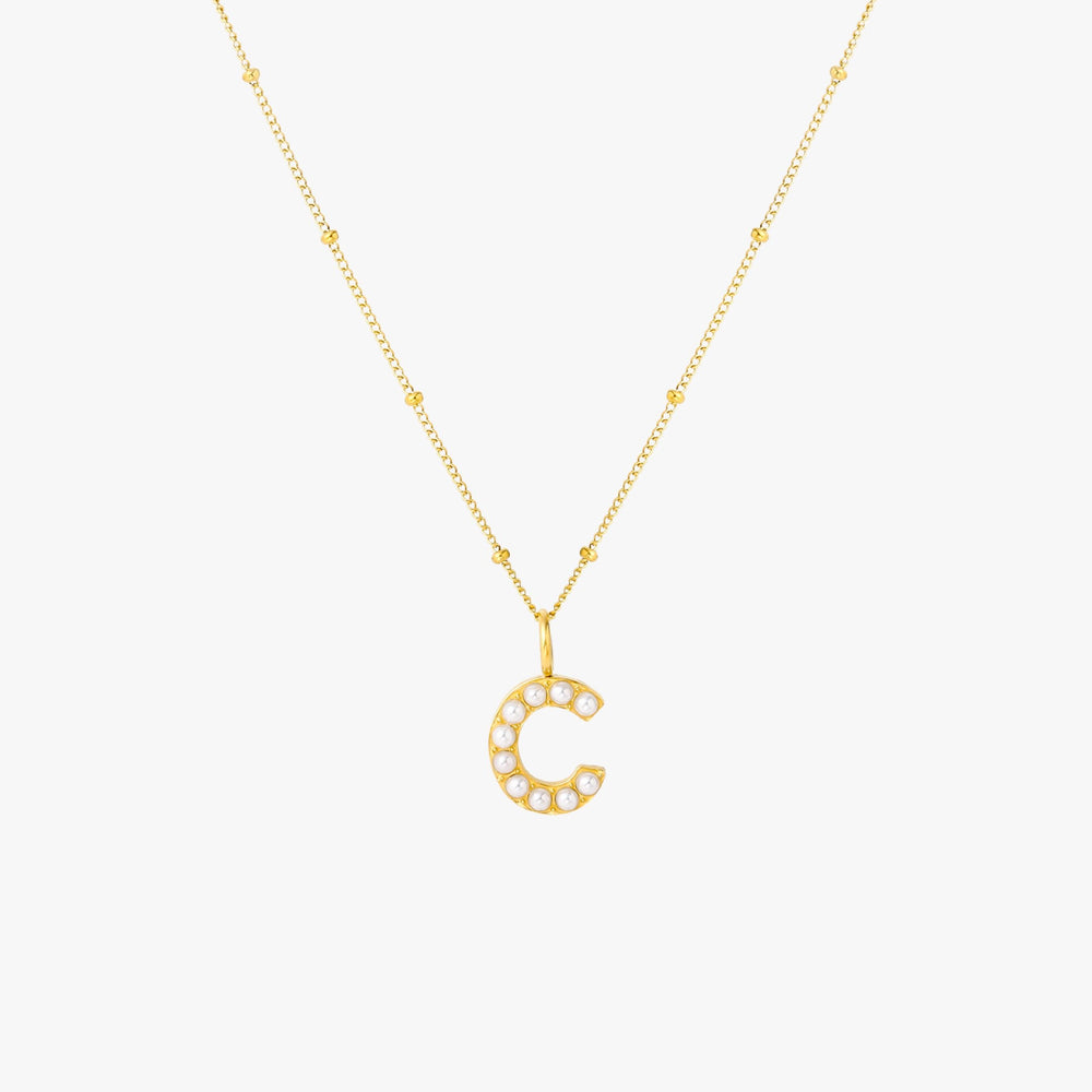 Parel Initiaal Ketting