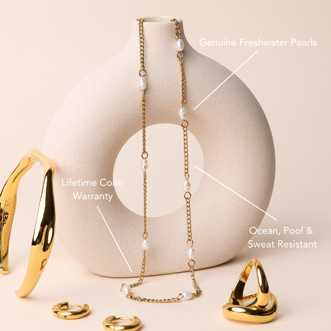 Dainty Gouden Parel Choker