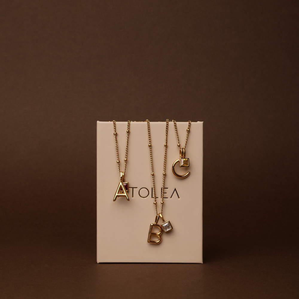 Initiaal & Geboortesteen Charm Ketting