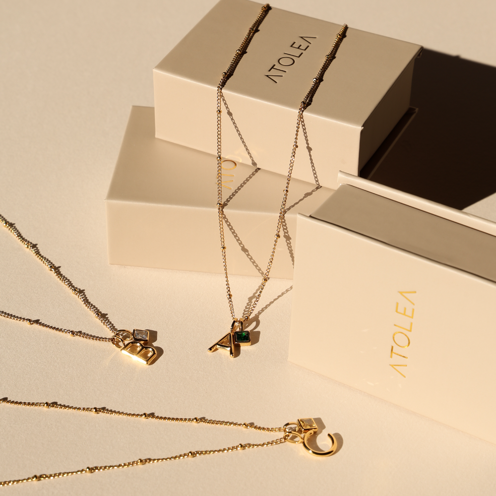 Initiaal & Geboortesteen Charm Ketting