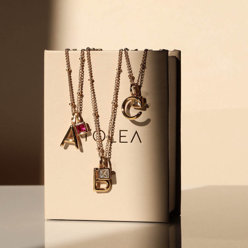 Initiaal & Geboortesteen Charm Ketting