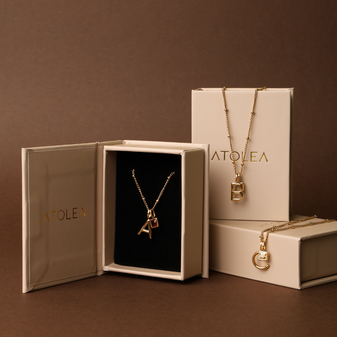 Initiaal & Geboortesteen Charm Ketting