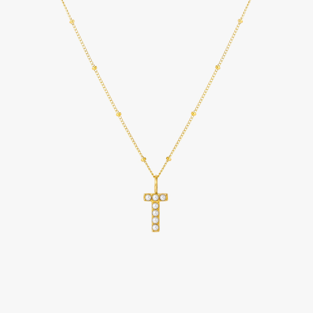 Parel Initiaal Ketting