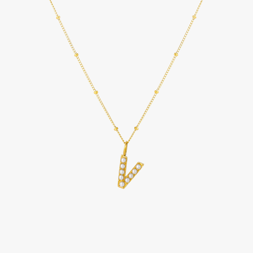 Parel Initiaal Ketting