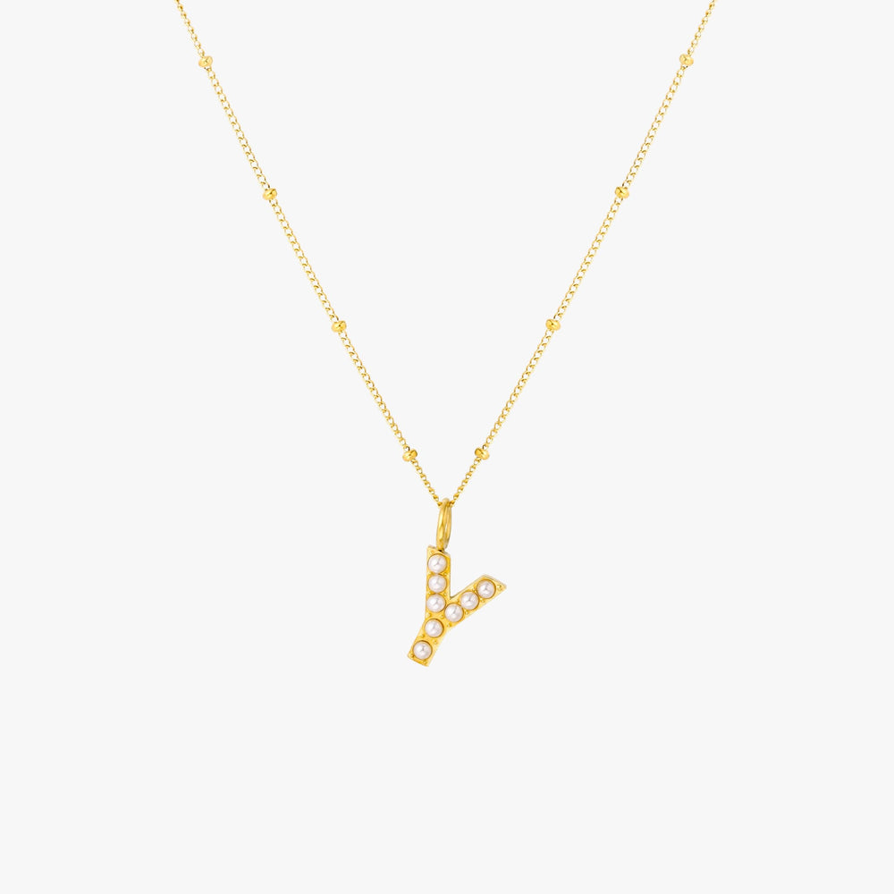 Parel Initiaal Ketting