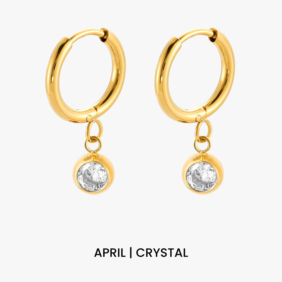 Geboortesteen Charm Hoops