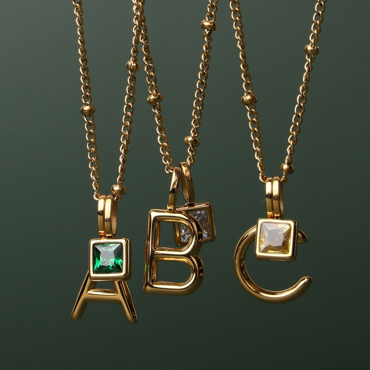 Initiaal & Geboortesteen Charm Ketting
