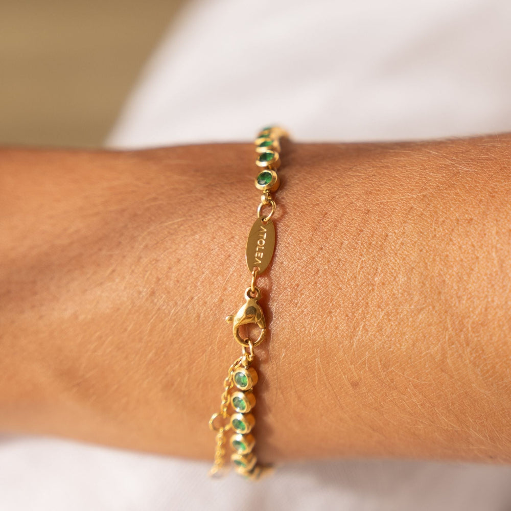 Groene Tennisarmband