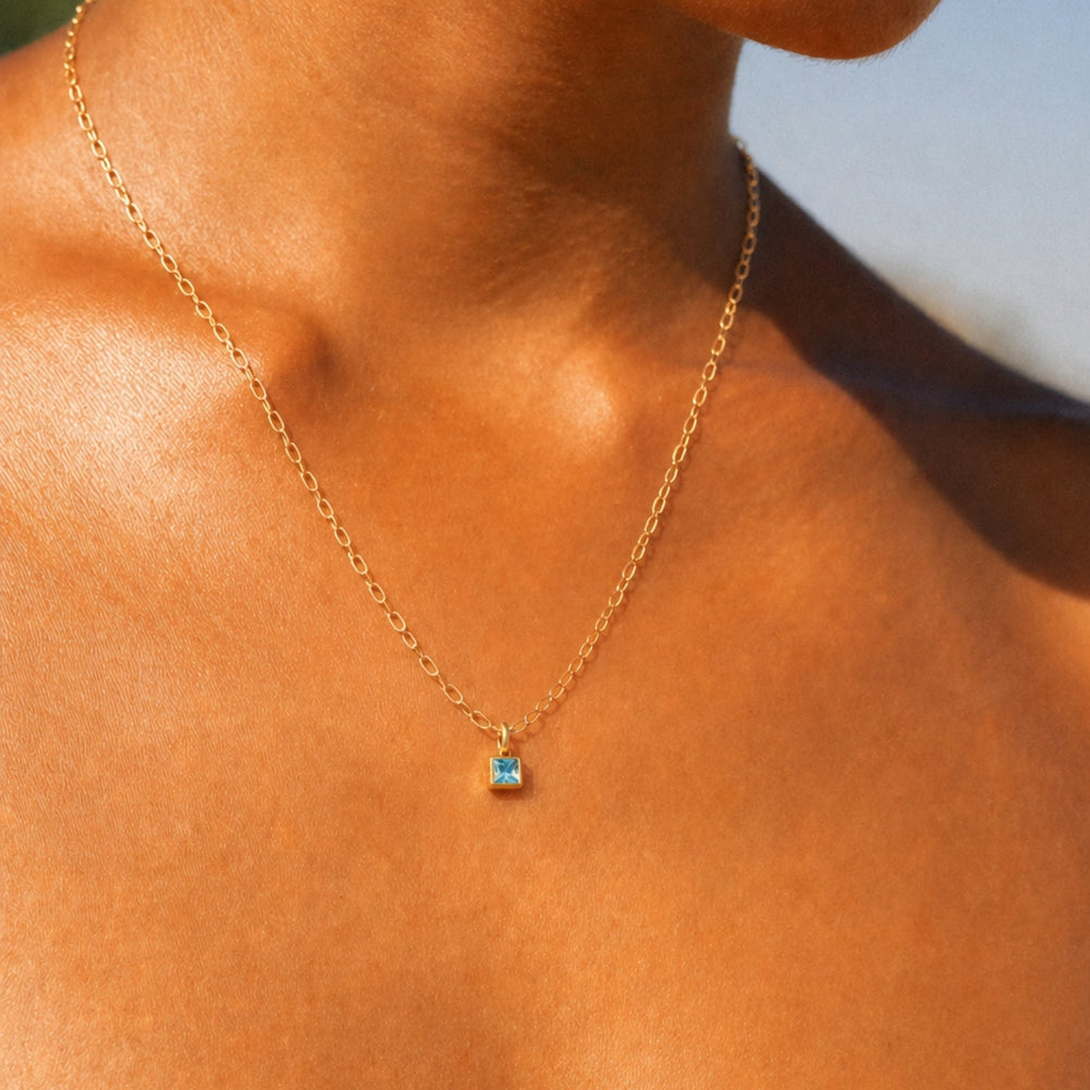 Paperclip Geboortesteen Ketting
