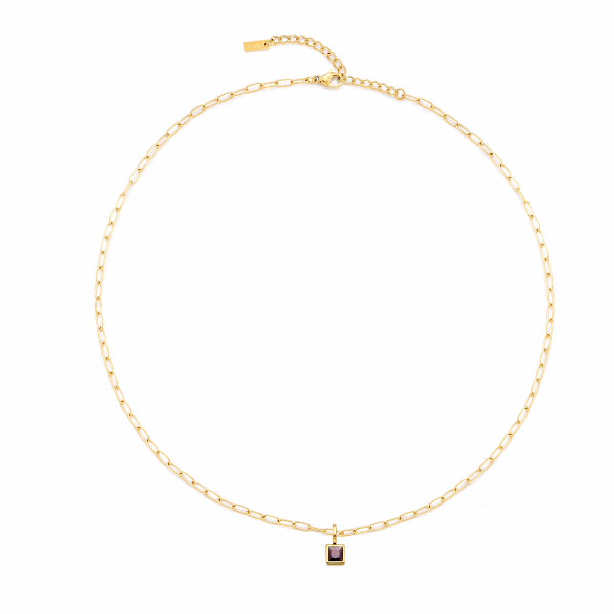 Paperclip Geboortesteen Ketting
