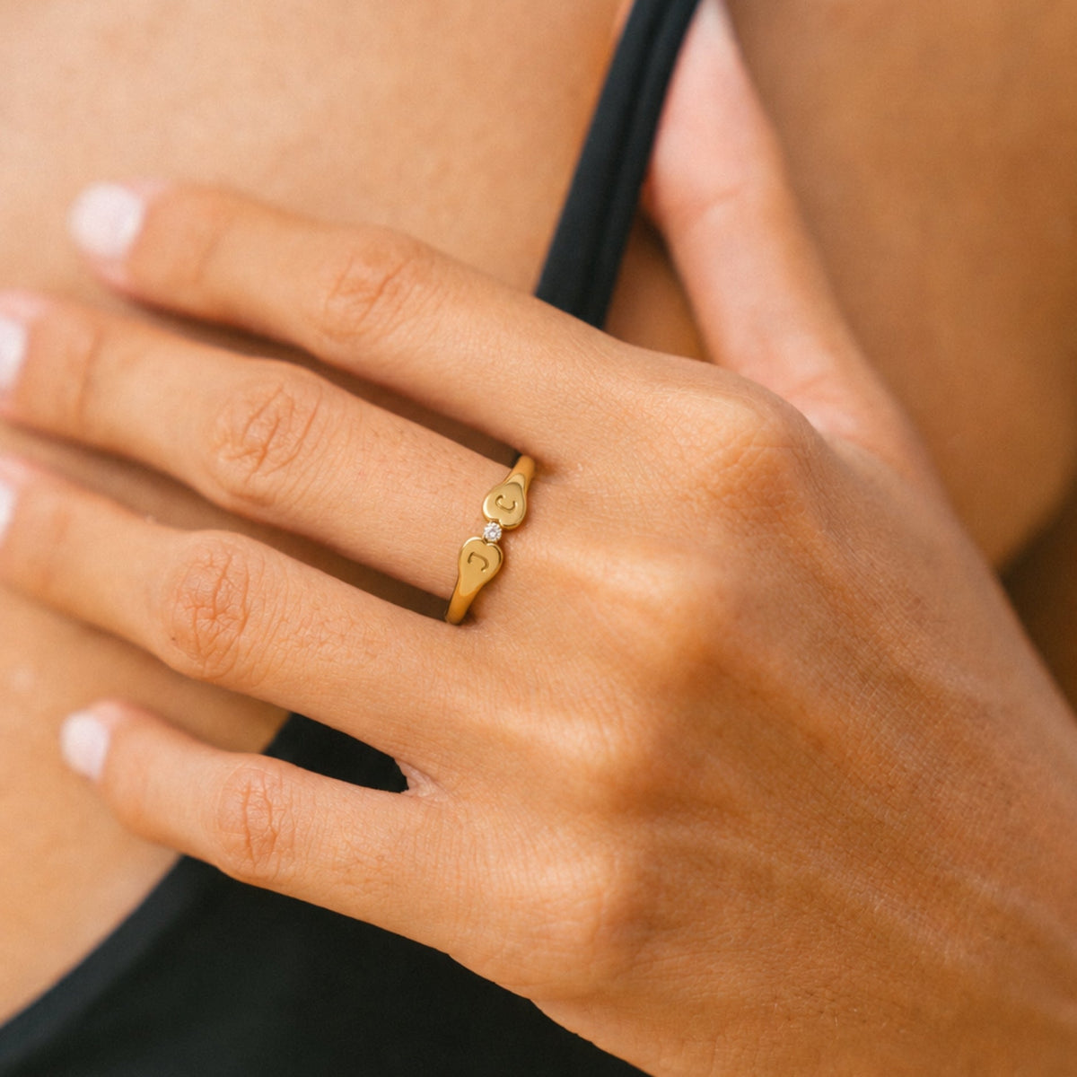 Crystal Ring met 2 Initialen