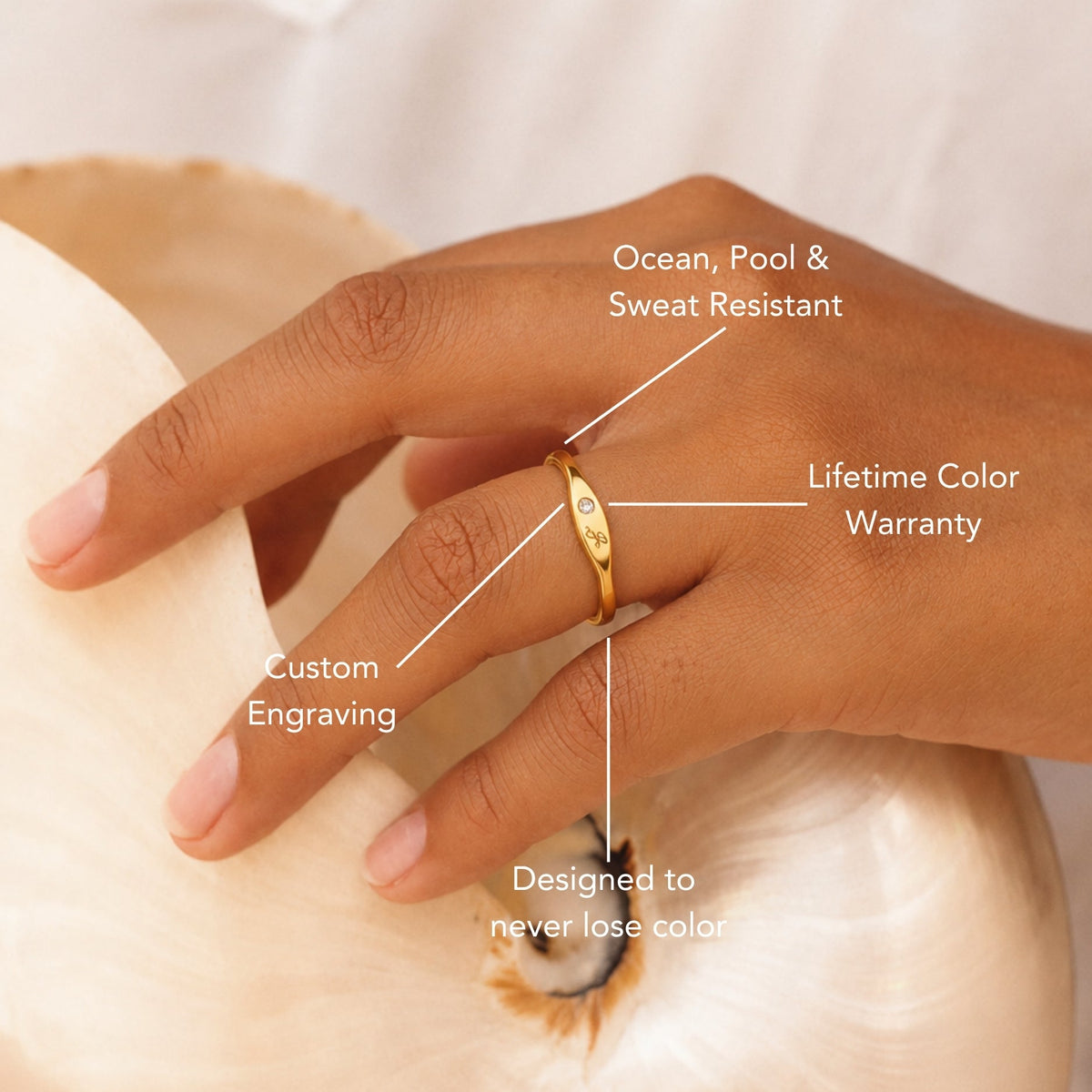 Crystal Ring met 1 Initiaal