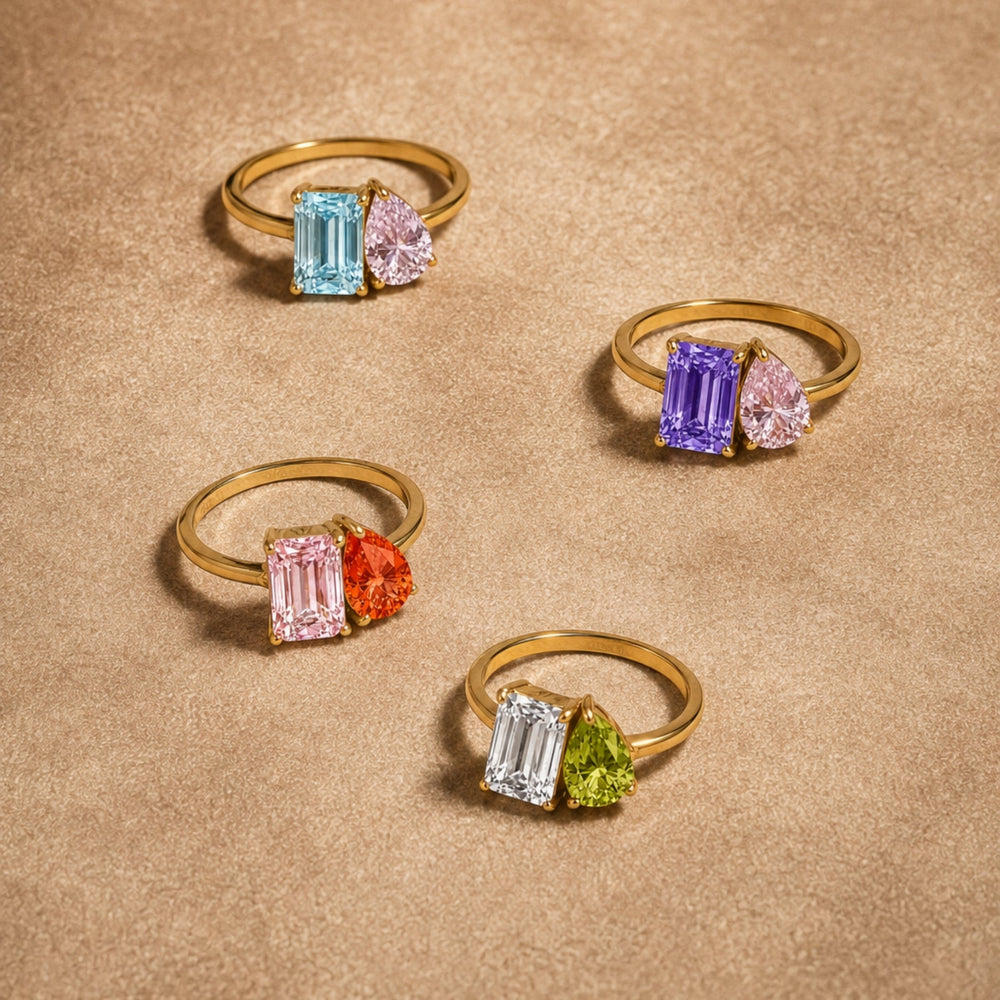 Toi et Moi Geboortesteen Ring