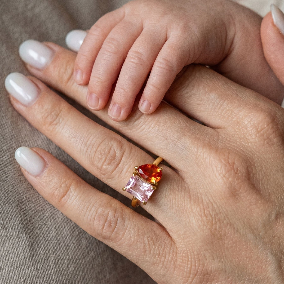 Toi et Moi Geboortesteen Ring