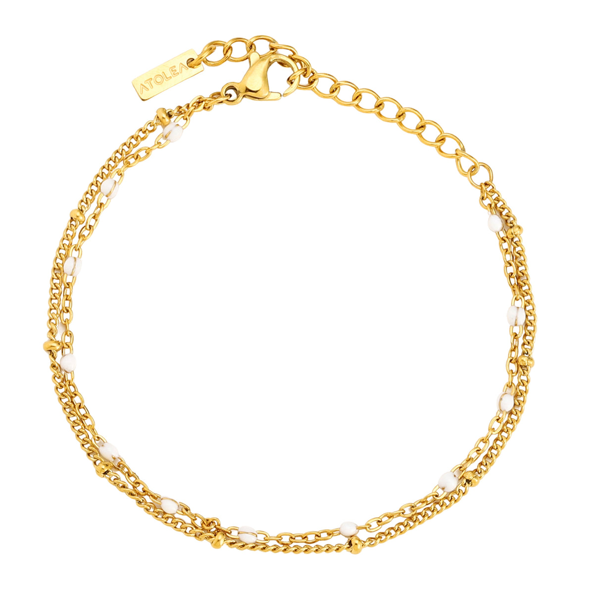 Dubbele Witte Kralenarmband