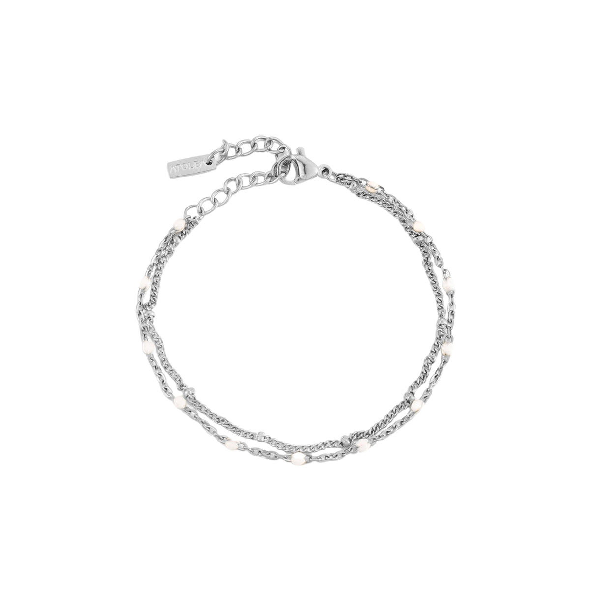 Dubbele Witte Kralenarmband