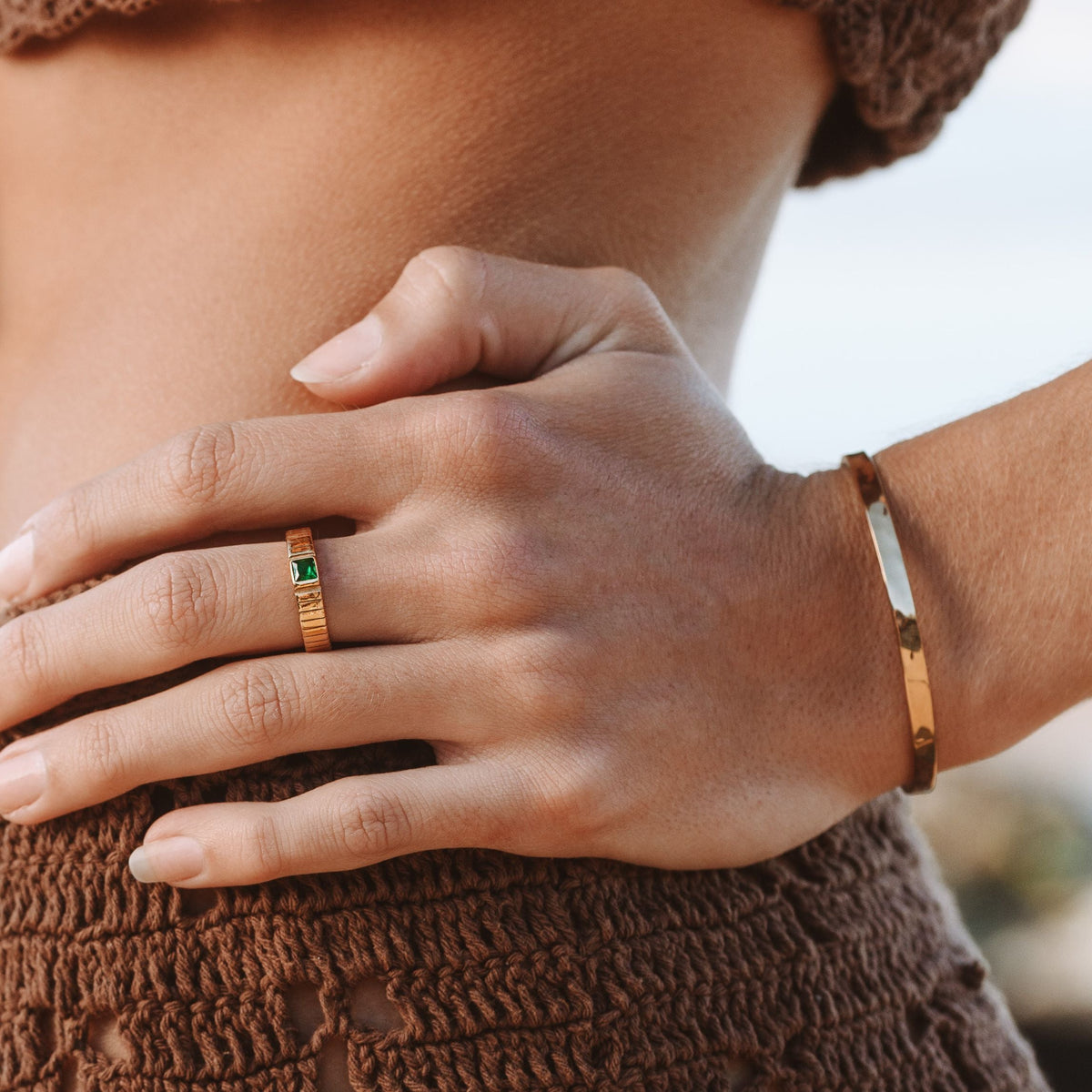 Chunky Smaragd Ring