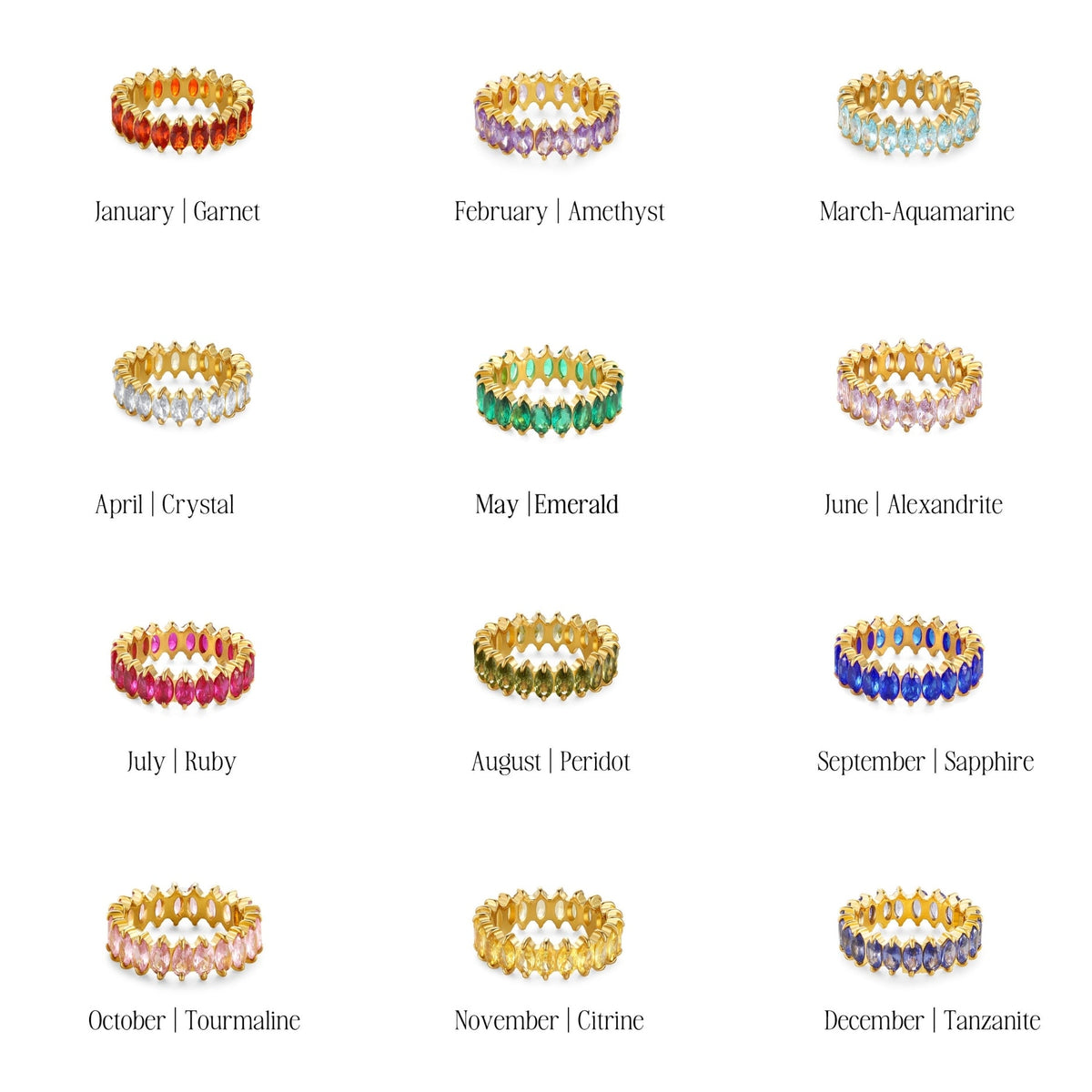 Geboortesteen Eternity Ring