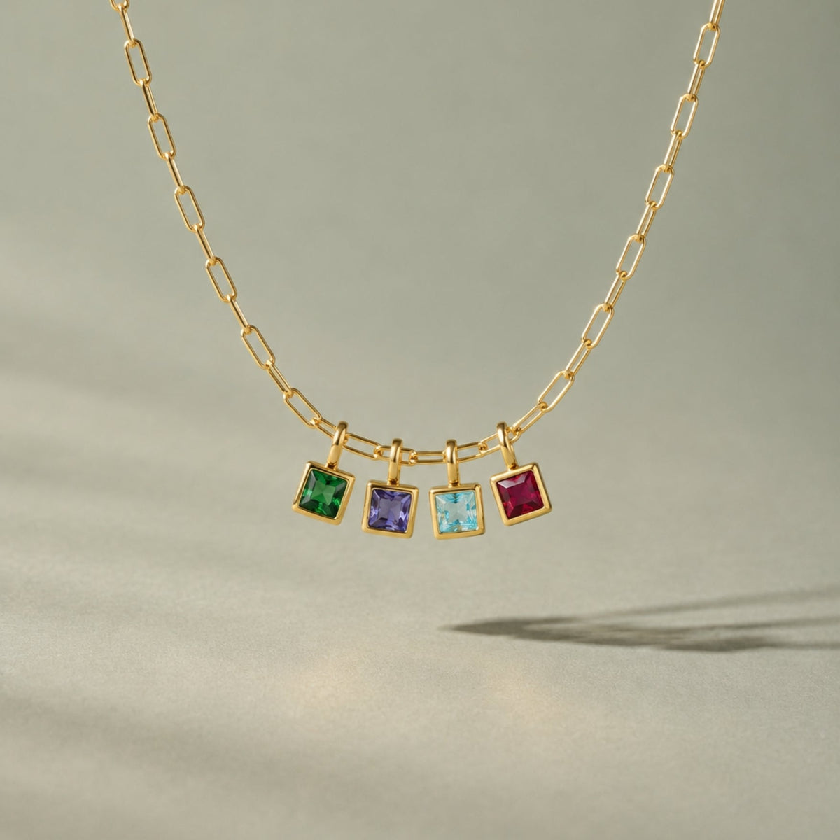 Paperclip Geboortesteen Ketting