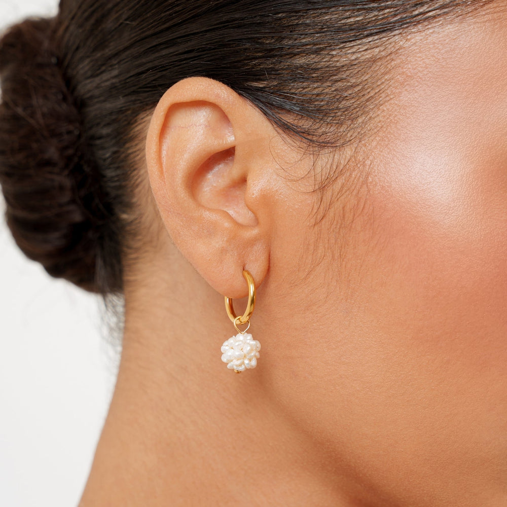 Tiny Pearl Hoops