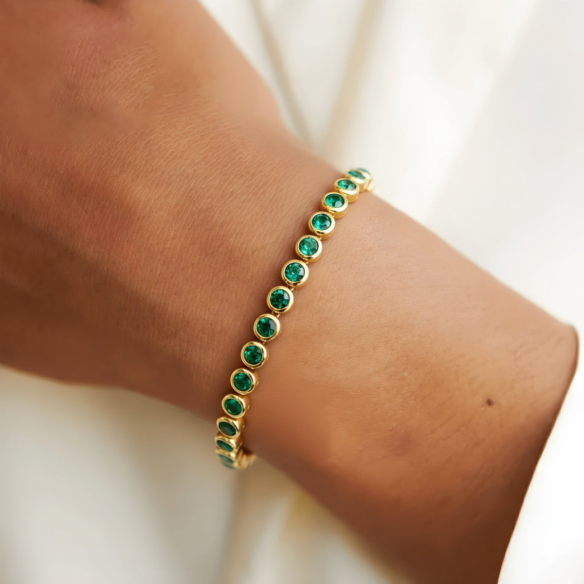 Groene Tennisarmband
