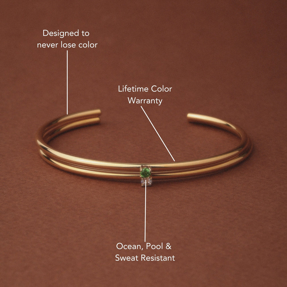 Dunne Smaragd Cuff