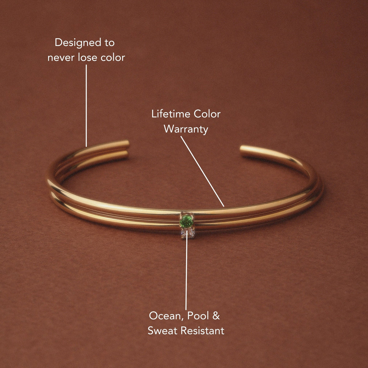 Dunne Smaragd Cuff