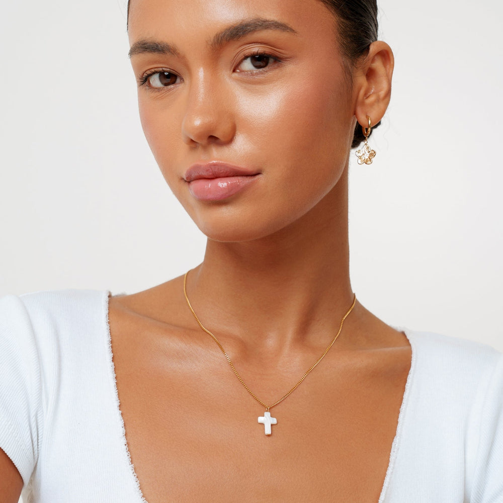Parelmoeren Kruis Ketting