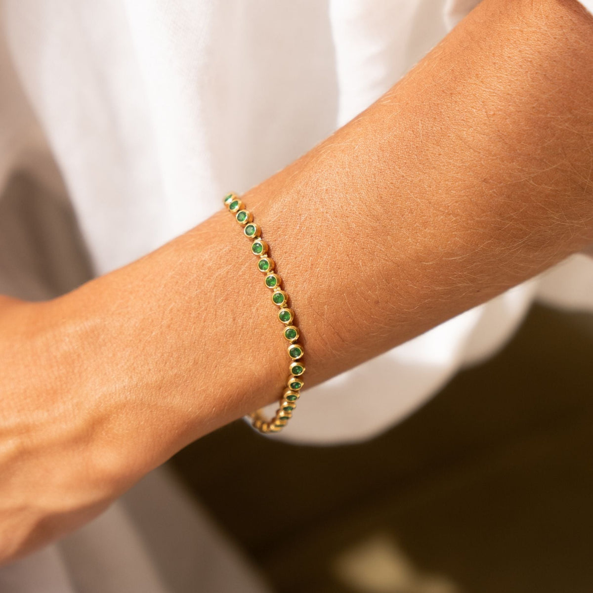 Groene Tennisarmband