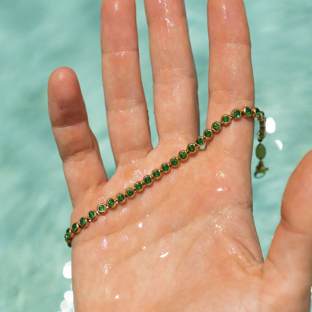 Groene Tennisarmband