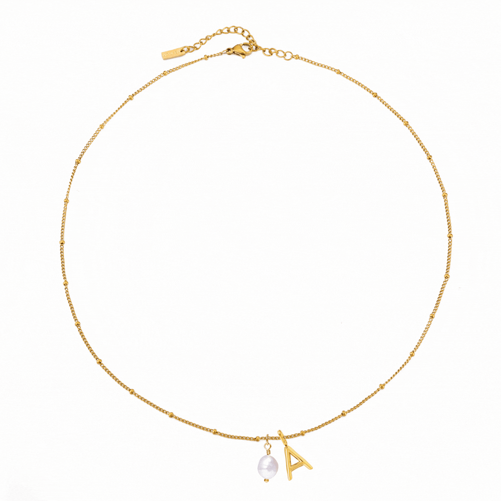 Initiaal & Parel Ketting