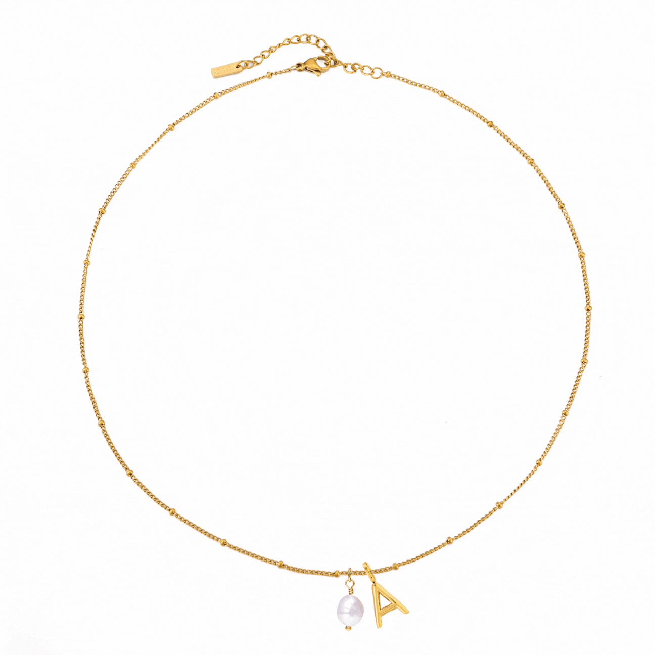Initiaal & Parel Ketting