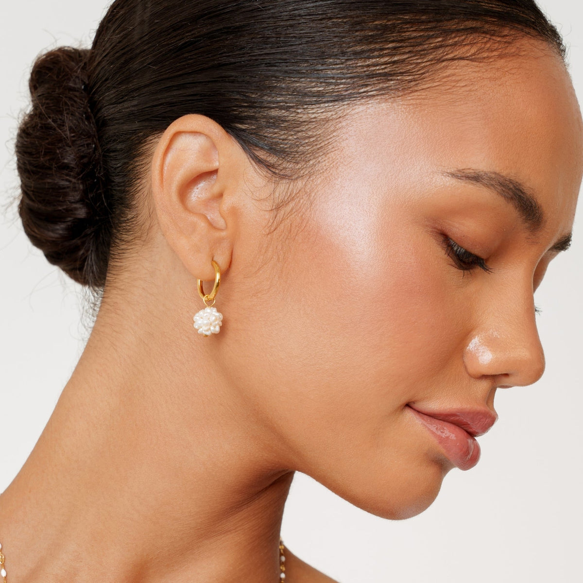 Tiny Pearl Hoops