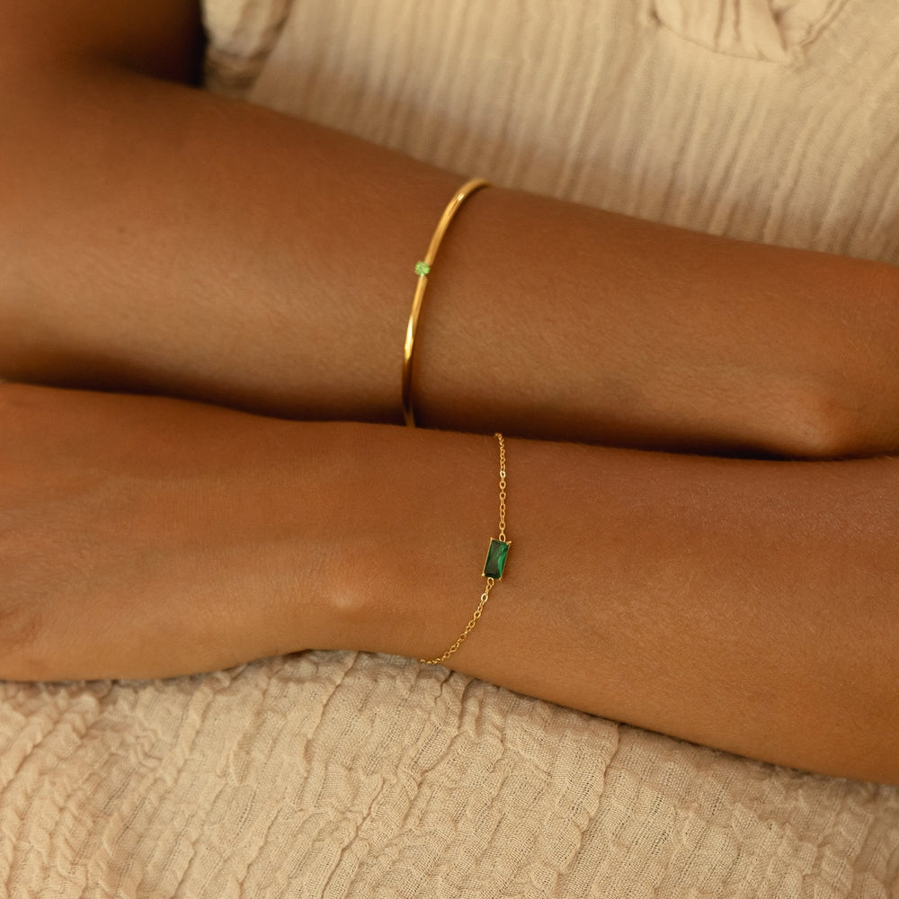 Dunne Smaragd Cuff