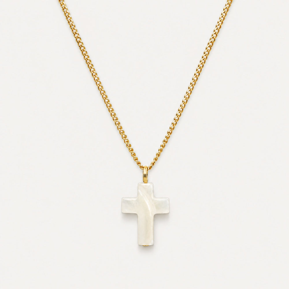 Parelmoeren Kruis Ketting