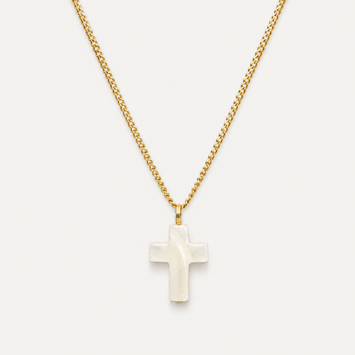 Parelmoeren Kruis Ketting