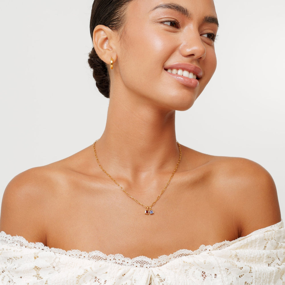 Paperclip Geboortesteen Ketting