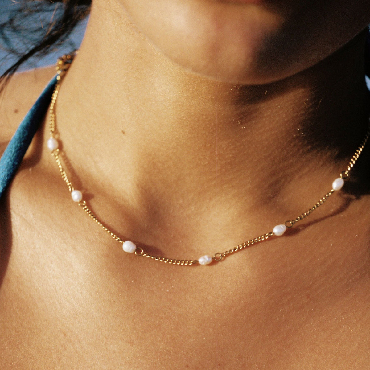 Dainty Gouden Parel Choker