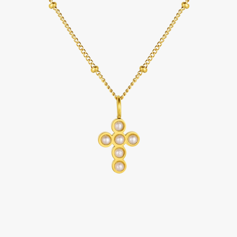 Parel Kruis Ketting