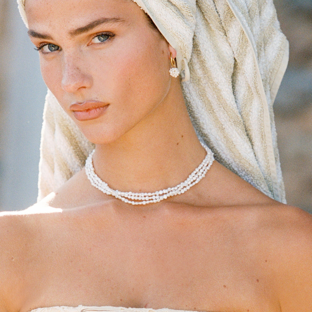 Tiny Pearl Hoops