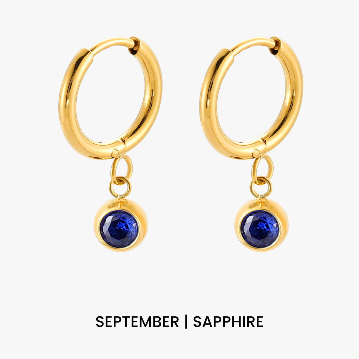 Geboortesteen Charm Hoops