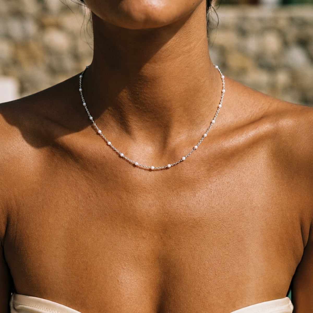 Witte Kralen Choker