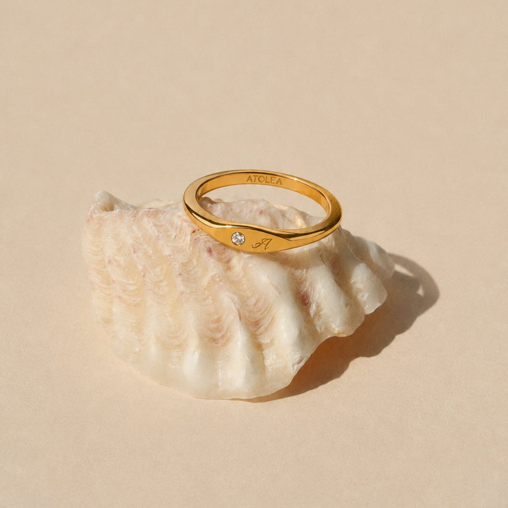 Crystal Ring met 1 Initiaal
