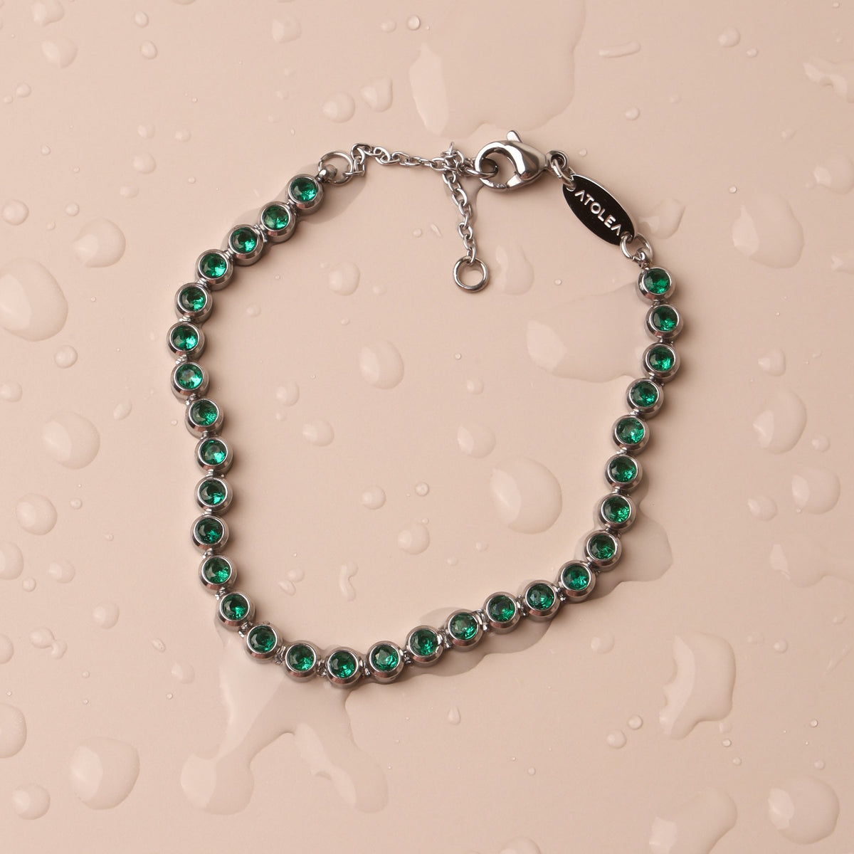 Groene Tennisarmband