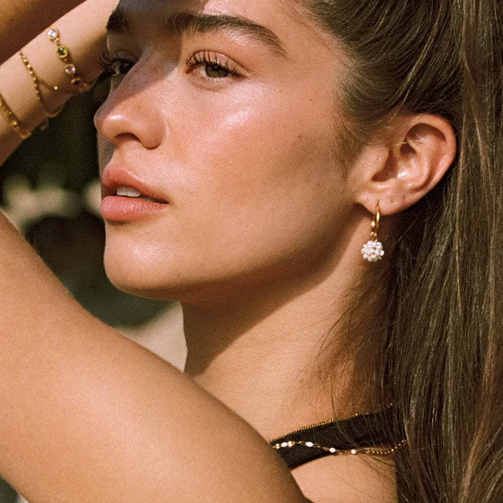 Tiny Pearl Hoops