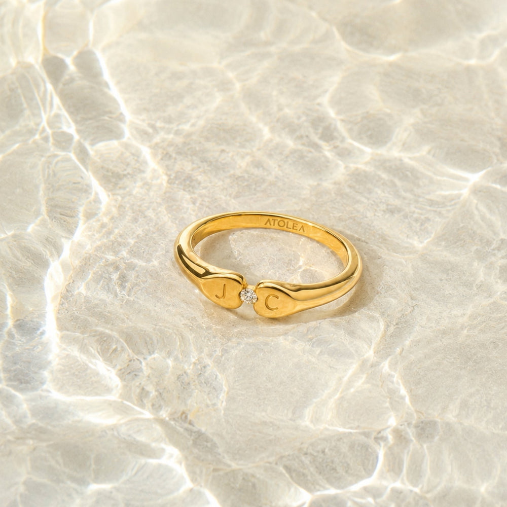 Crystal Ring met 2 Initialen