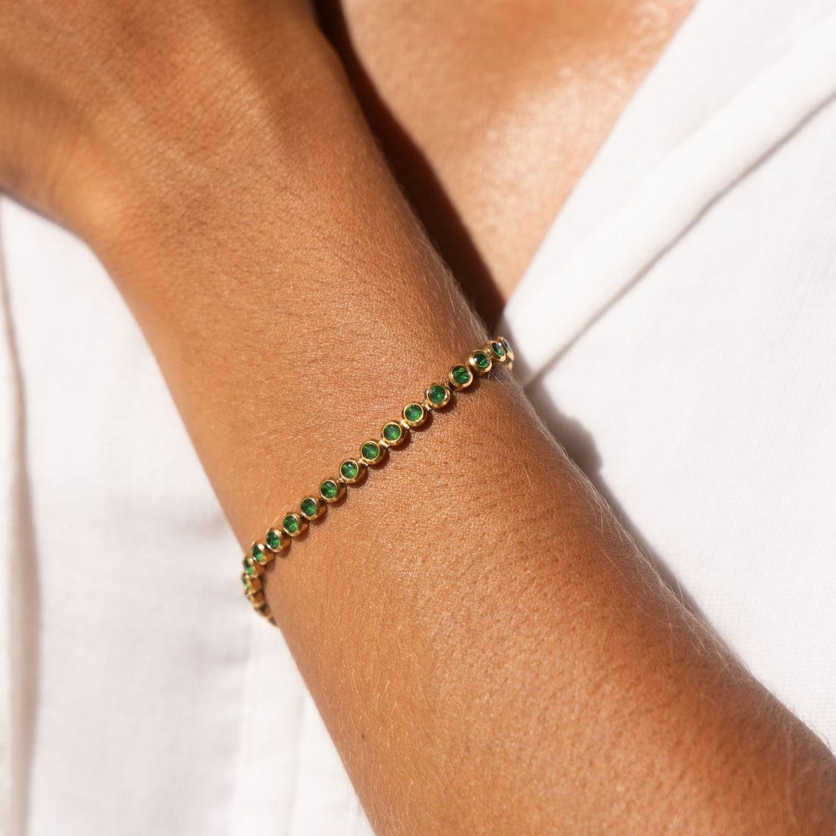 Groene Tennisarmband